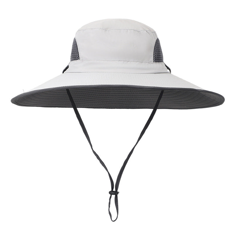 Dark gray variant of the wide-brim hiking hat for sun protection