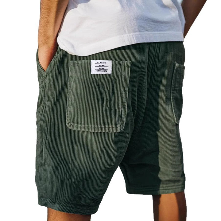 Flat lay of mens shorts styled for casual summer wear