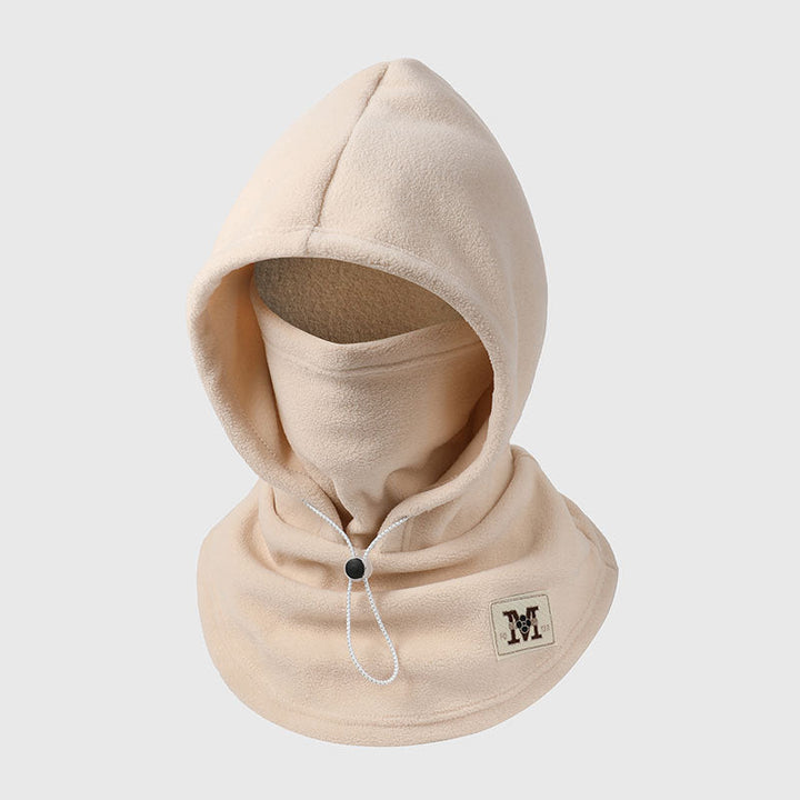 Close-up fabric texture of the thermal outdoor accessories winter hat
