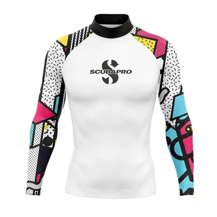 Quick dry mens swim shirt with UV protection for beach and pool