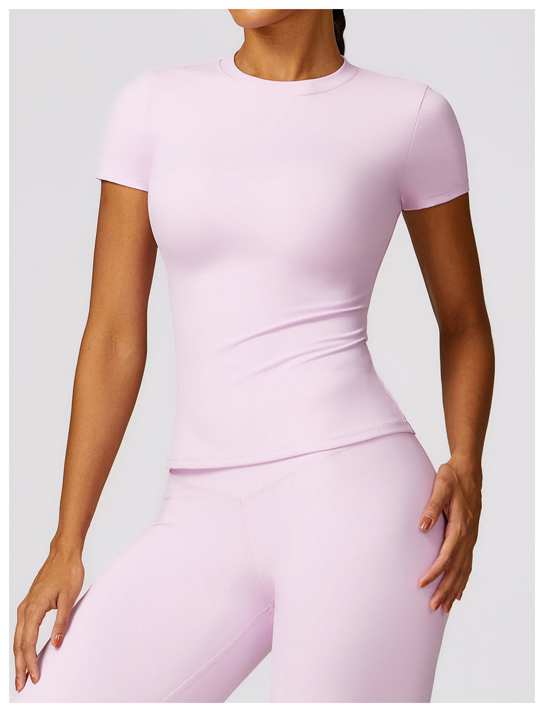 Short sleeve workout crop top from seamless fitness apparel collection