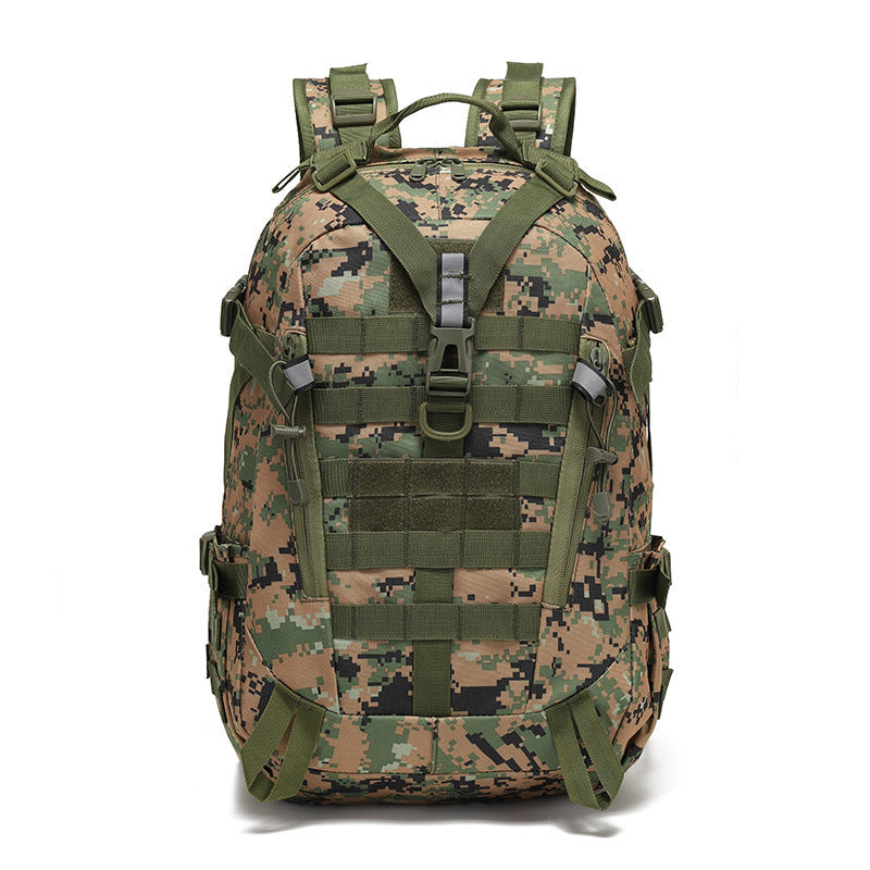 Water resistant fabric texture on durable hiking rucksack surface