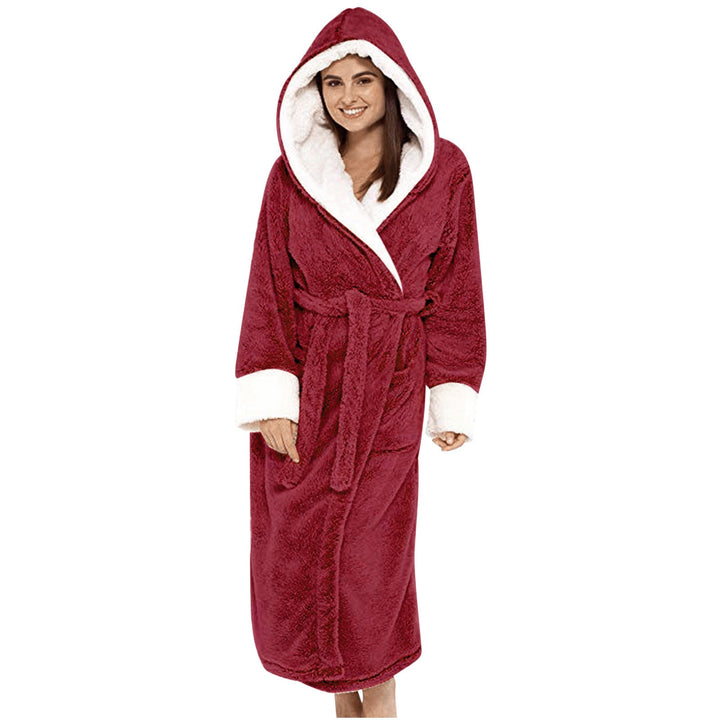 Womens soft spa robe in fluffy fleece material