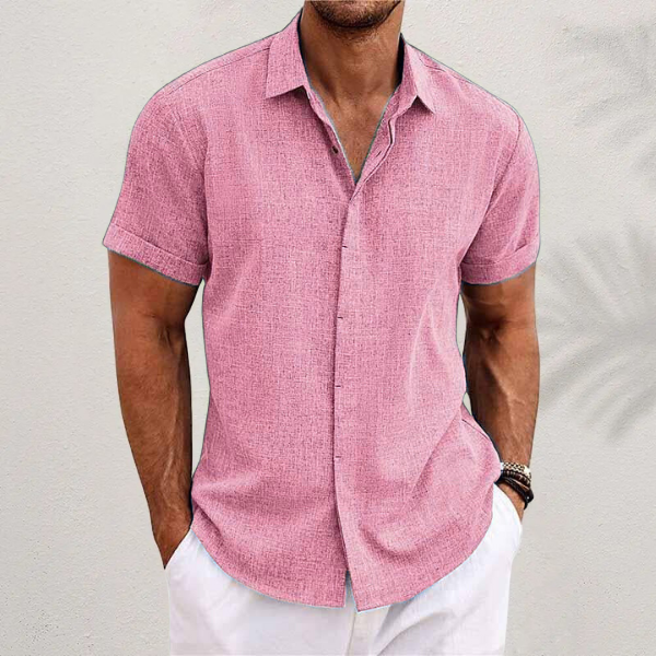 Casual outfit styling idea featuring mens short-sleeve summer shirt