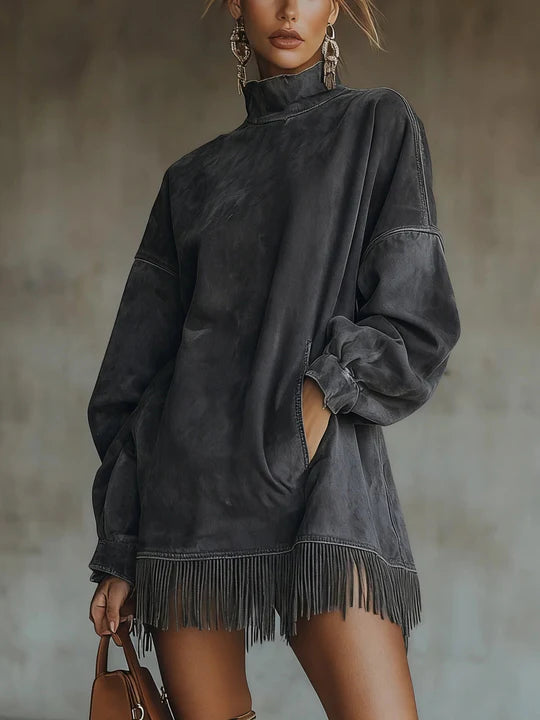 Carmela | Women’s Fringe Turtleneck Dress