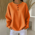 Brenna | Women’s Waffle Knit Henley Sweater