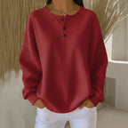 Brenna | Women’s Waffle Knit Henley Sweater