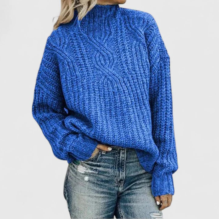 Cressida | Women’s Cable Knit Mock Neck Sweater