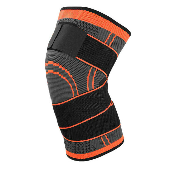 Orange and black knee compression support sleeve