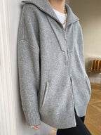 Evera | Women’s Oversized Zip Up Knit Cardigan
