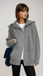 Evera | Women’s Oversized Zip Up Knit Cardigan