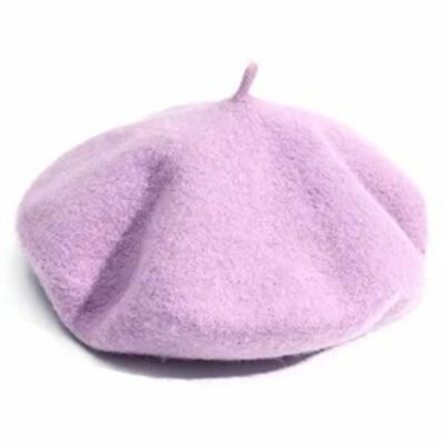 Close-up of premium knit texture on classic wool beret