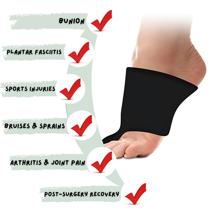 Gel pack foot recovery wrap for soothing foot care and bunion relief