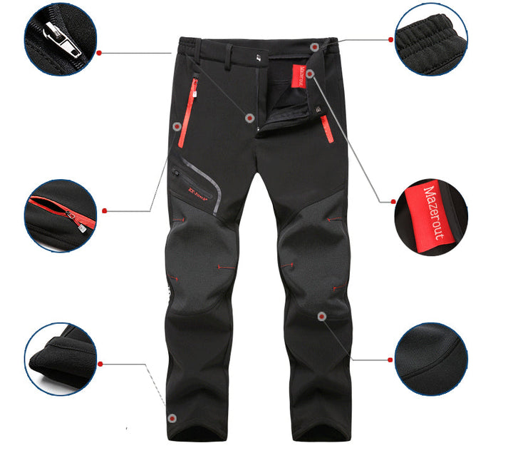 Windproof snow pants for men, ideal for winter outdoor activities
