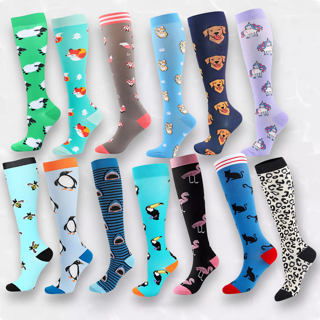 Therapeutic circulation socks with gentle top band comfort