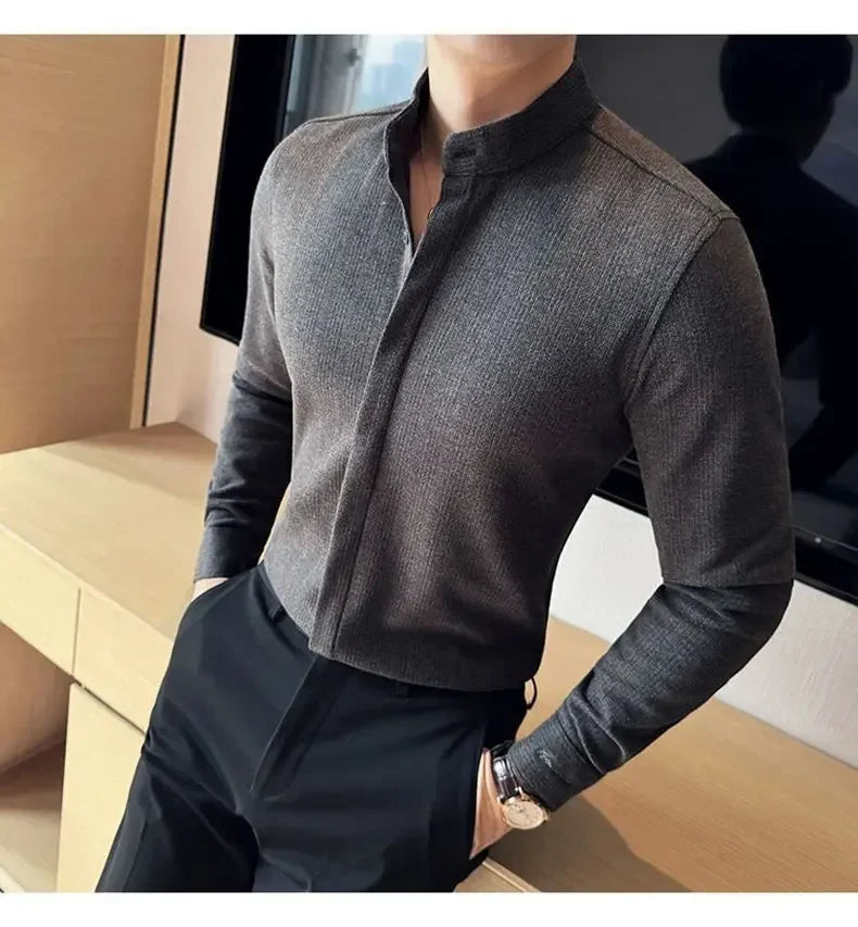 Men’s Knit Button Up Shirt
