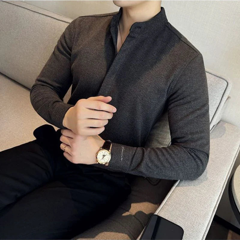 Men’s Knit Button Up Shirt
