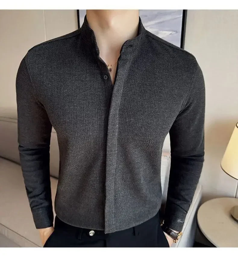 Men’s Knit Button Up Shirt