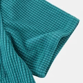 Men’s Waffle Knit Short Sleeve Button Up Shirt