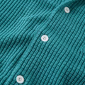 Men’s Waffle Knit Short Sleeve Button Up Shirt