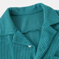 Men’s Waffle Knit Short Sleeve Button Up Shirt