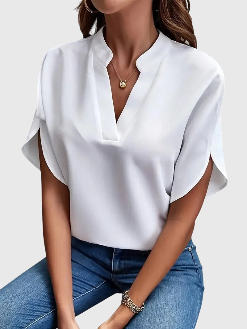 Women’s V Neck Blouse Soft Fit