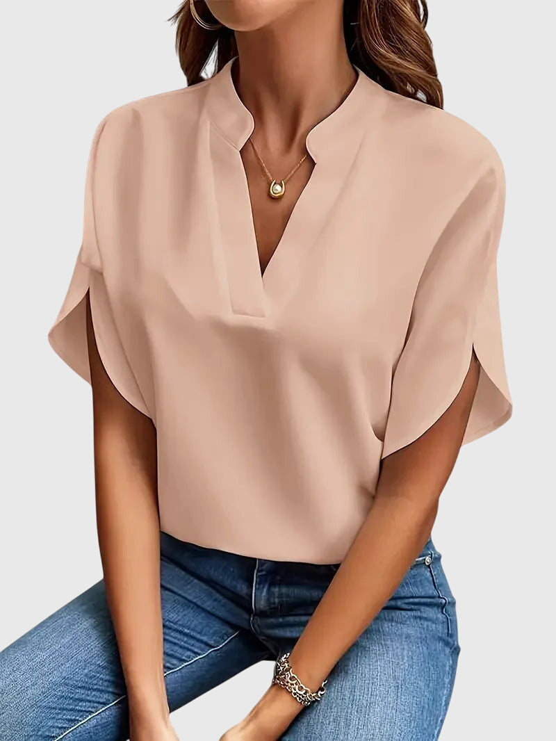 Women’s V Neck Blouse Soft Fit