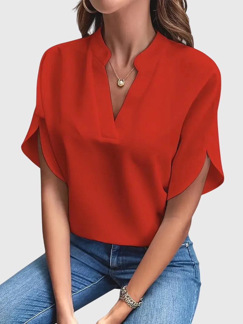 Women’s V Neck Blouse Soft Fit