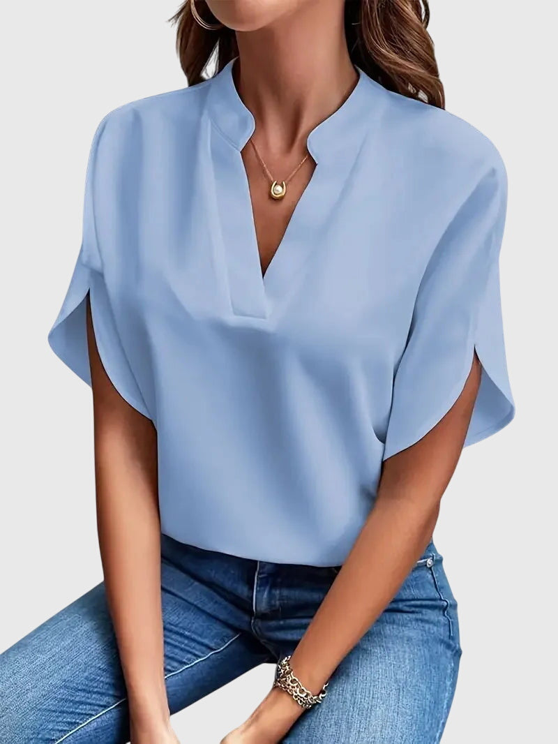 Women’s V Neck Blouse Soft Fit