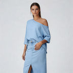 Women’s Off Shoulder Maxi Skirt Set