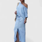 Women’s Off Shoulder Maxi Skirt Set