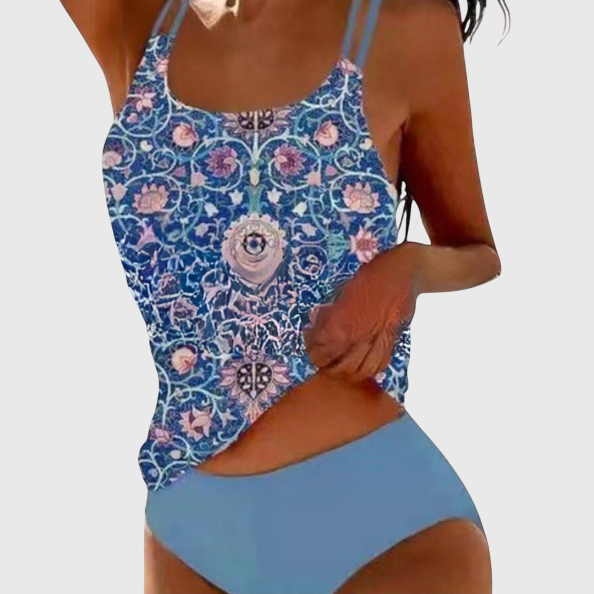 Women’s Printed Strappy Tankini Swimsuit