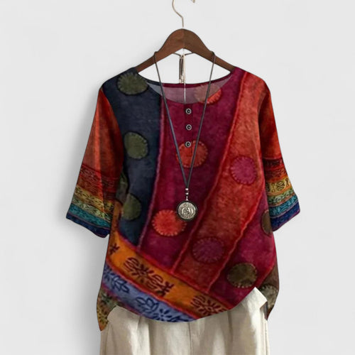 Boho Patchwork Women’s Blouse