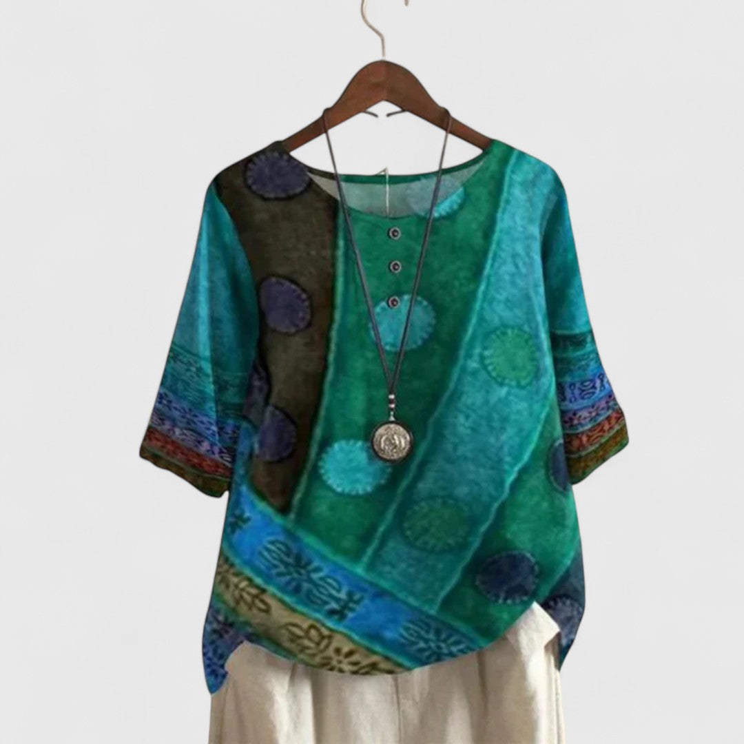 Boho Patchwork Women’s Blouse