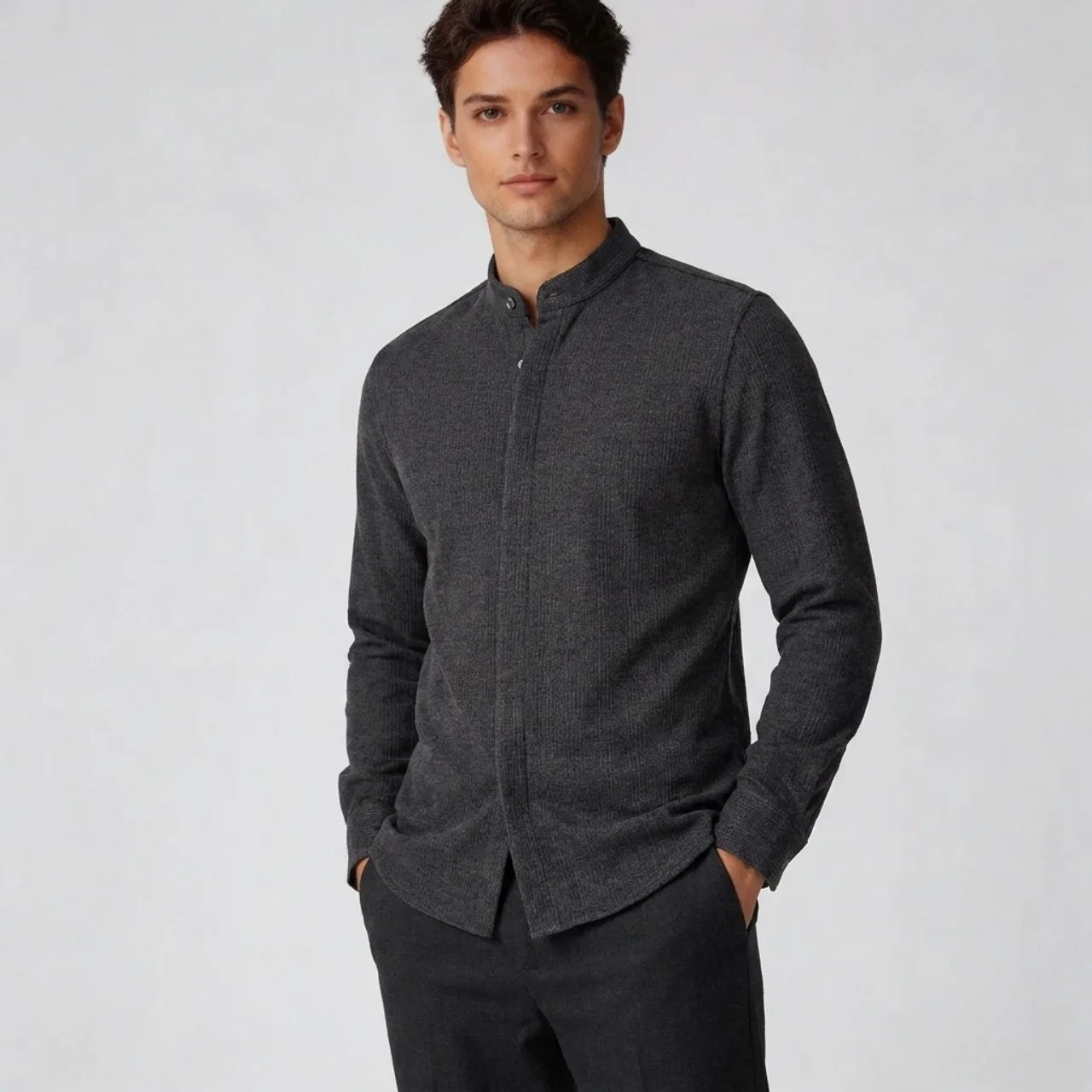 Men’s Knit Button Up Shirt