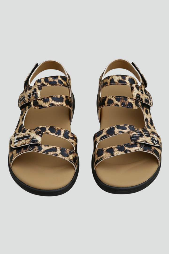 Women’s Leopard Print Multi Strap Sandals