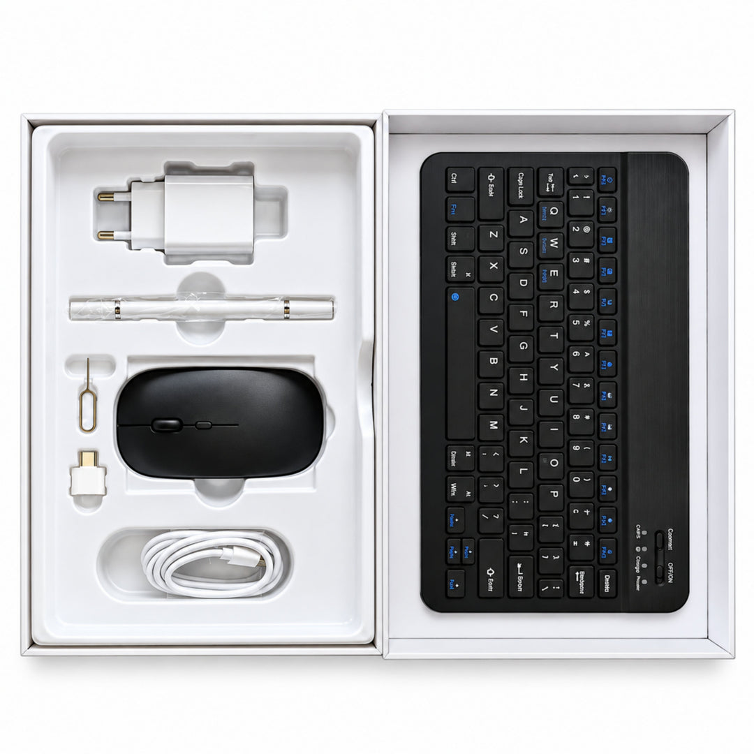 Top angle view of the mobile device showcasing slim bezel design
