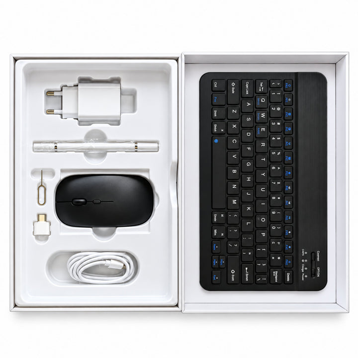 Top angle view of the mobile device showcasing slim bezel design