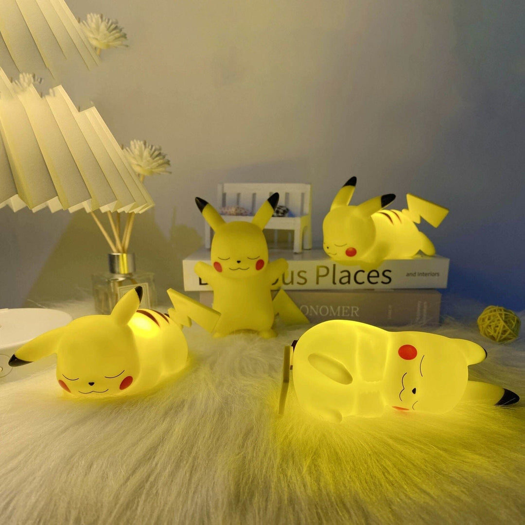 Kids LED character bedside lamp glowing softly in a child's bedroom
