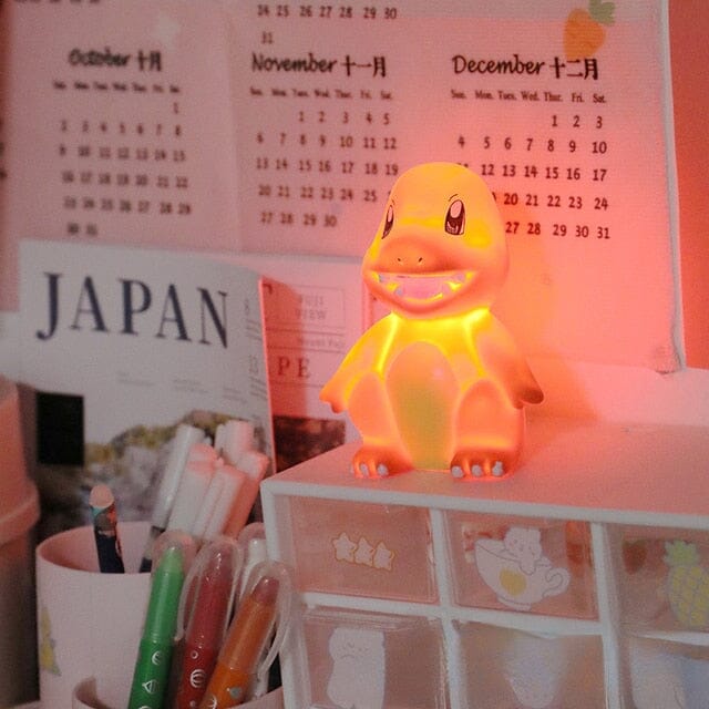 Close up of the kids LED character bedside lamp texture and switch