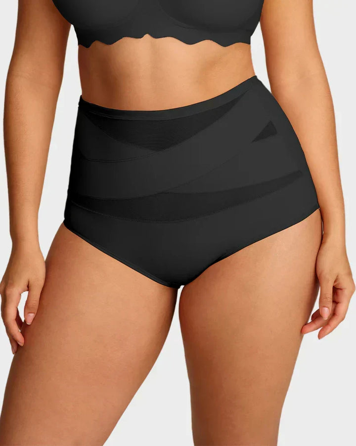High waist shapewear folded to show compact design and fabric quality