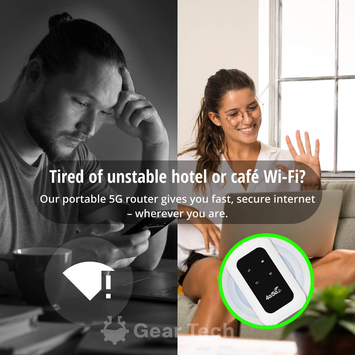 Universal Portable 5G WiFi Hotspot Router front view showing sleek pocket wifi design