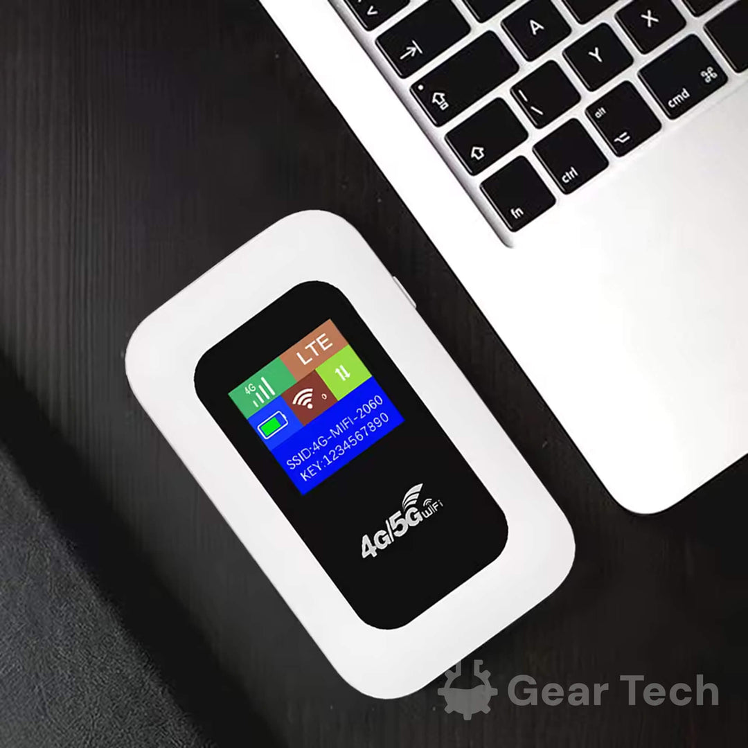 High-speed pocket router transmitting wireless internet signal outdoors