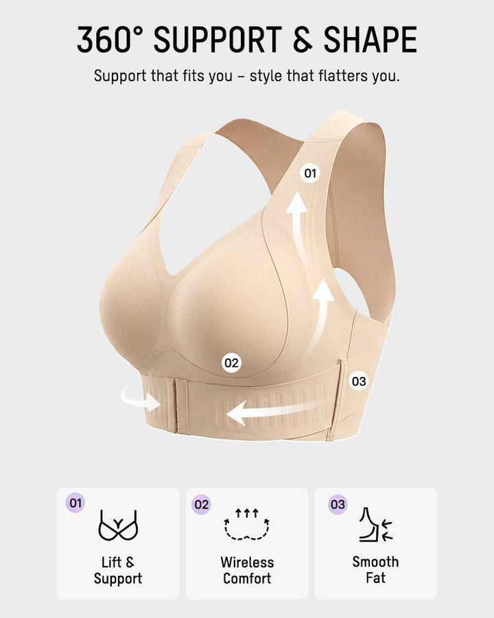 Seamless wireless sports bra showing stretchable and soft fabric