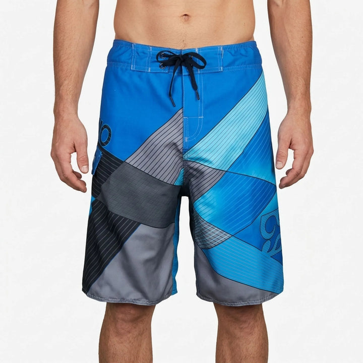 Side profile of stylish surf shorts designed for comfortable beachwear