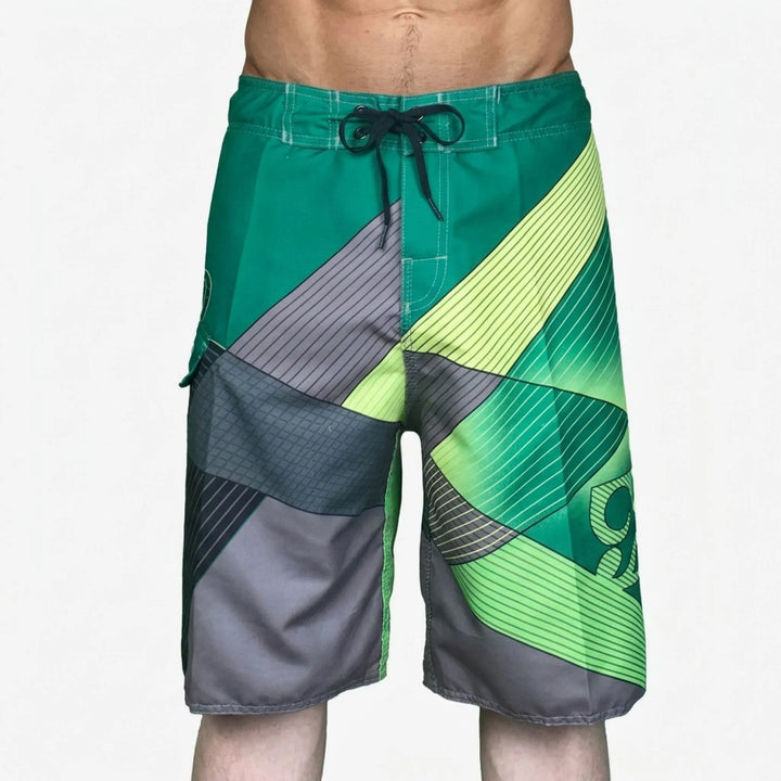Interior mesh lining detail of lightweight summer fashion mens swim trunks