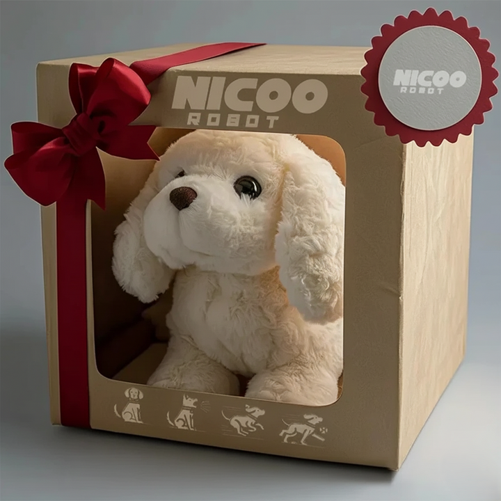 Cute robotic puppy toy for kids gift with sound effects and LED eyes