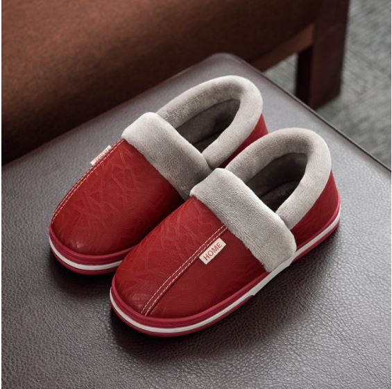 Cozy indoor slippers featuring soft fleece lining and sturdy sole
