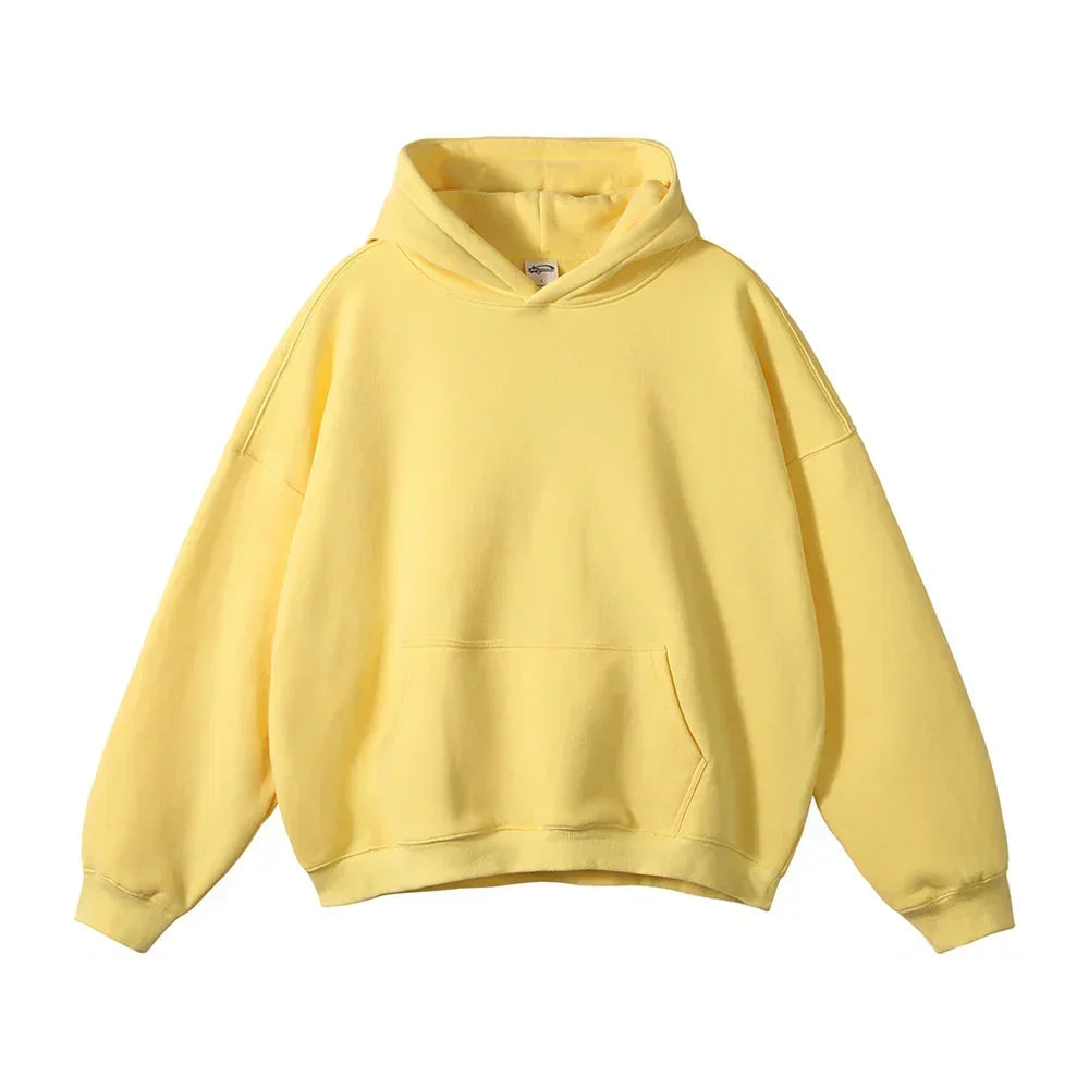 Flat lay of mens streetwear pullover hoodie with pocket