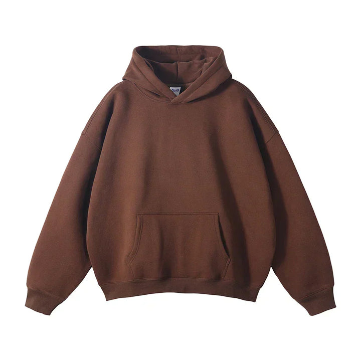 Mens relaxed pullover hoodie in casual streetwear style